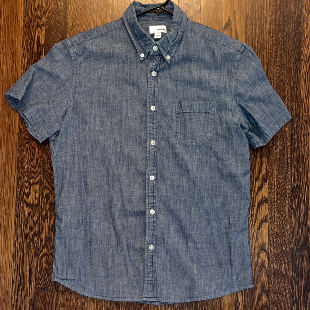 Sonoma Denim Blue Casual Button-Down Shirt